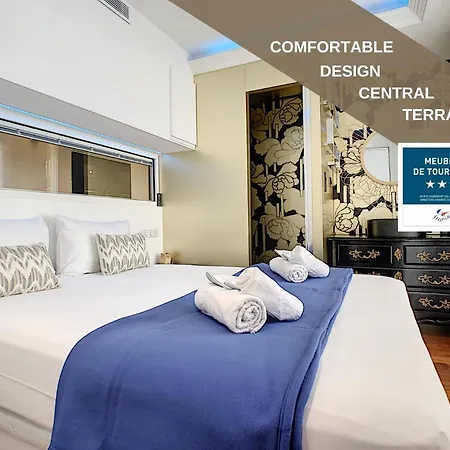 Blue Riviera Terrace Train Station Appartement *
